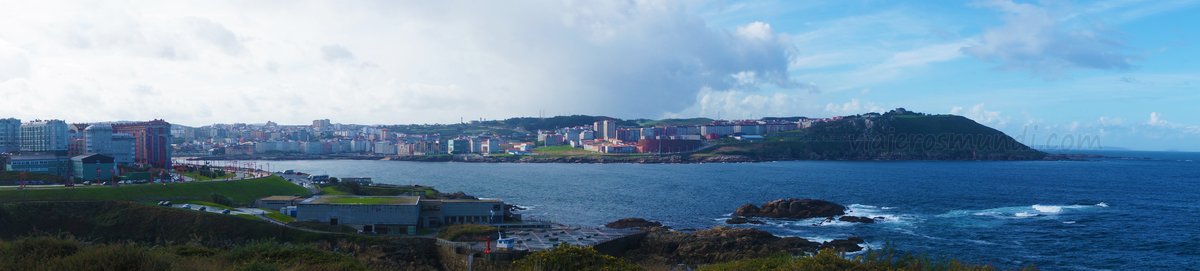 Vista de La Coruña desde la Torre de Hércules