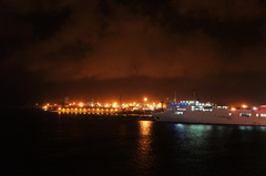 Vista del puerto de Valencia desde el ferry