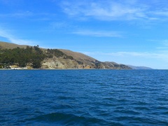 Cruzando el Lago Titicaca hacia Copacabana