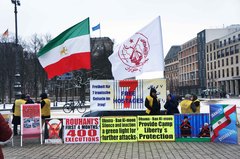 Manifestación contra el gobierno iraní en Berlín