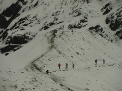 El angosto sendero del glaciar