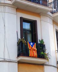 Bandera independentista de Cataluña en Barcelona