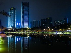 Vista de la ciudad de Chengdú de noche