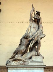Estatua renacentista en la Loggia della Signoria, Florencia