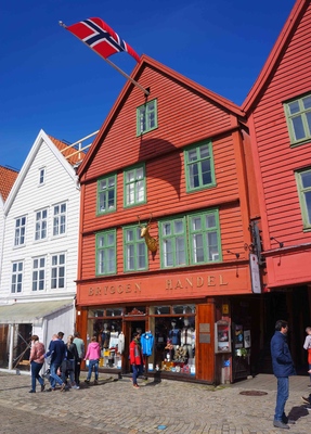 Casas de Bryggen en Bergen, Noruega