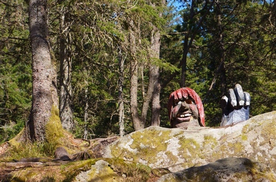Parque de trolls en la colina de Fløyen, en Bergen